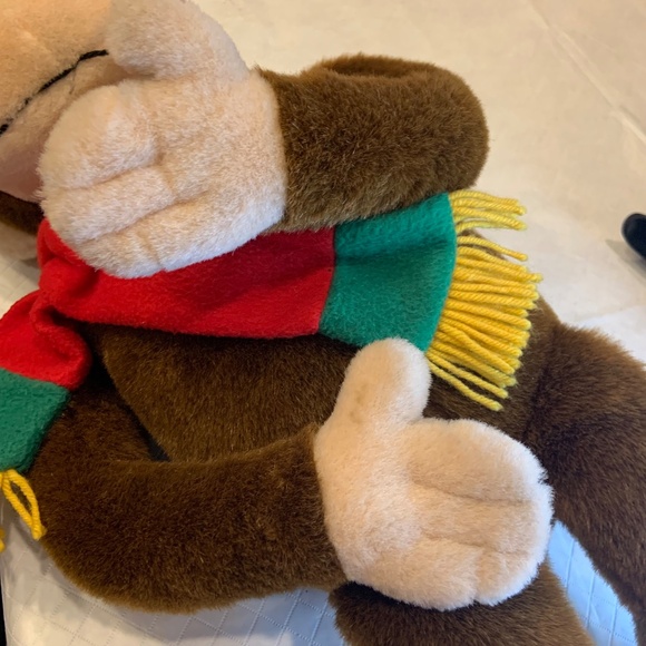 VTG Curious George Winter Hat and Scarf Jumbo 22" Large Plush Stuffed Animal - Picture 12 of 16